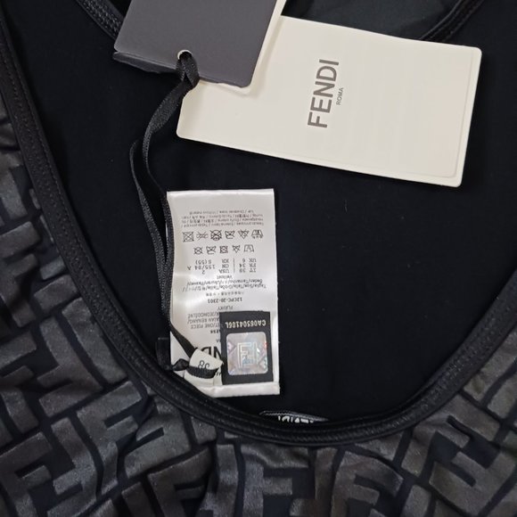 Authentic Fendi Gray Monogram One Piece Swimsuit - Picture 4 of 4